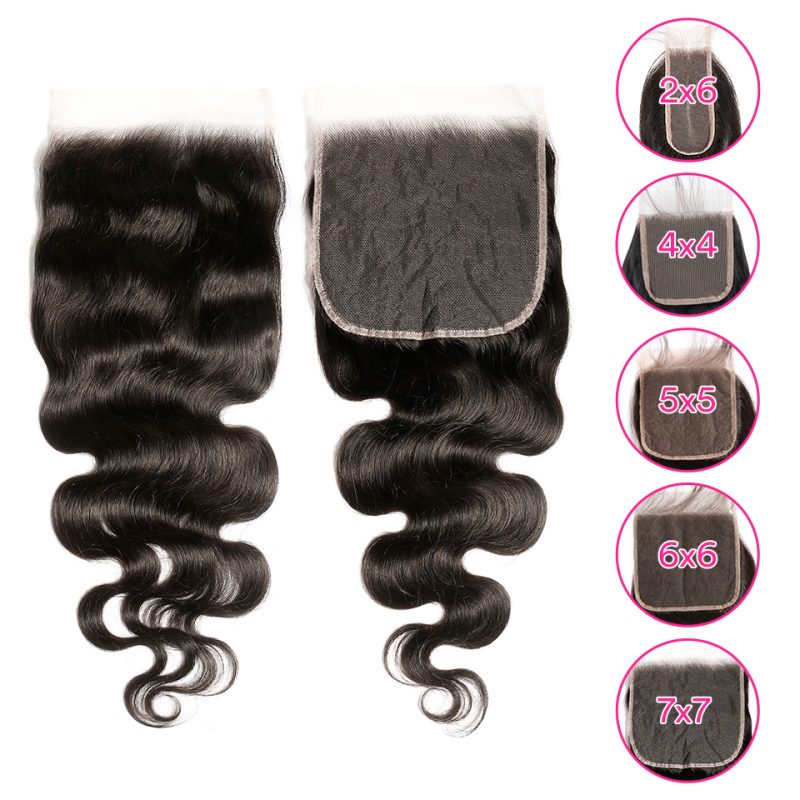 Virgin Hair Body Wave 4X4 5x5 6x6 7x7 HD Lace Closure